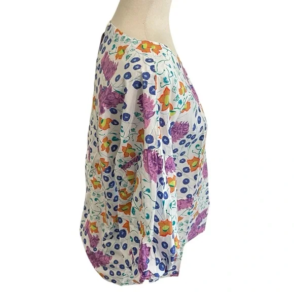 OLIPHANT Floral Patterned Puff Sleeve Blouse NWOT - Picture 4 of 14